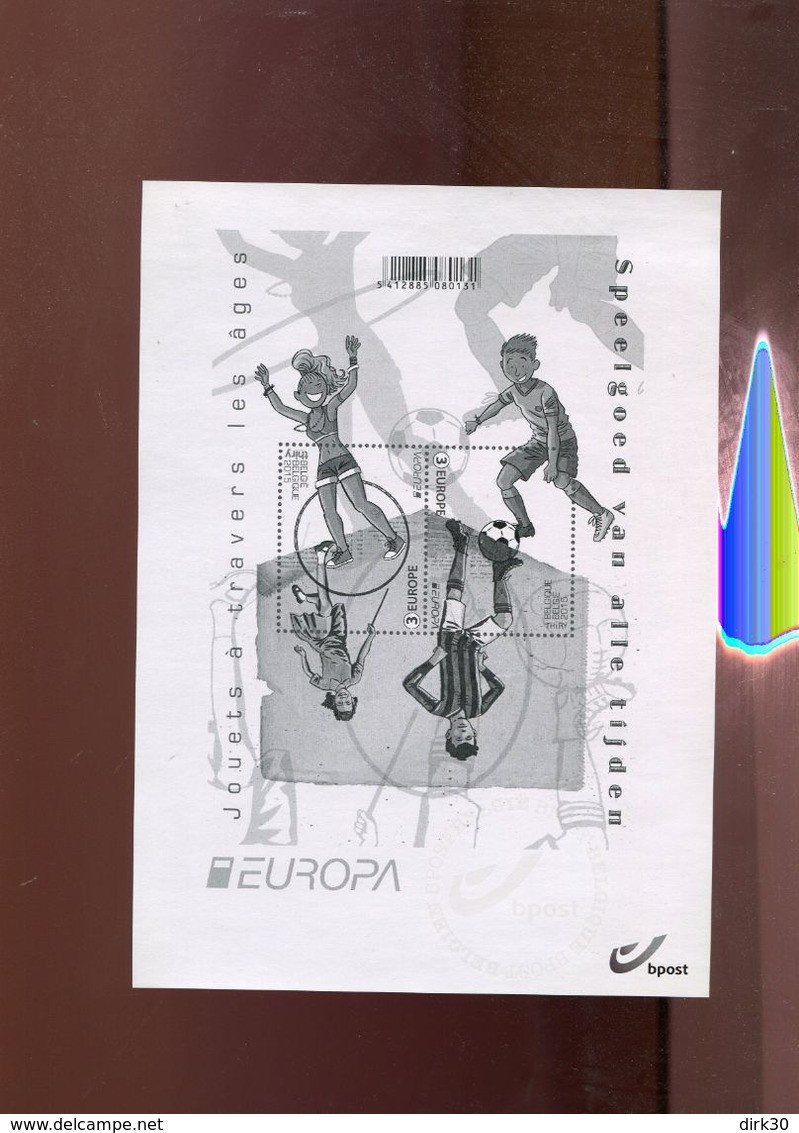 Belgie BL226 2015 Nr 4517/18 EUROPA CEPT TOYS CHILDREN'S GAMES Hula Hoop Rope Skipping  MNH  Zwart-wit Velletje Feuille - Folletos Blanco Y Negro [ZN & GC]