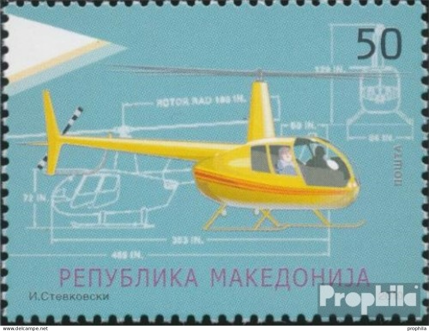 Makedonien 534 (kompl.Ausg.) Postfrisch 2010 Hubschrauber - Macedonia