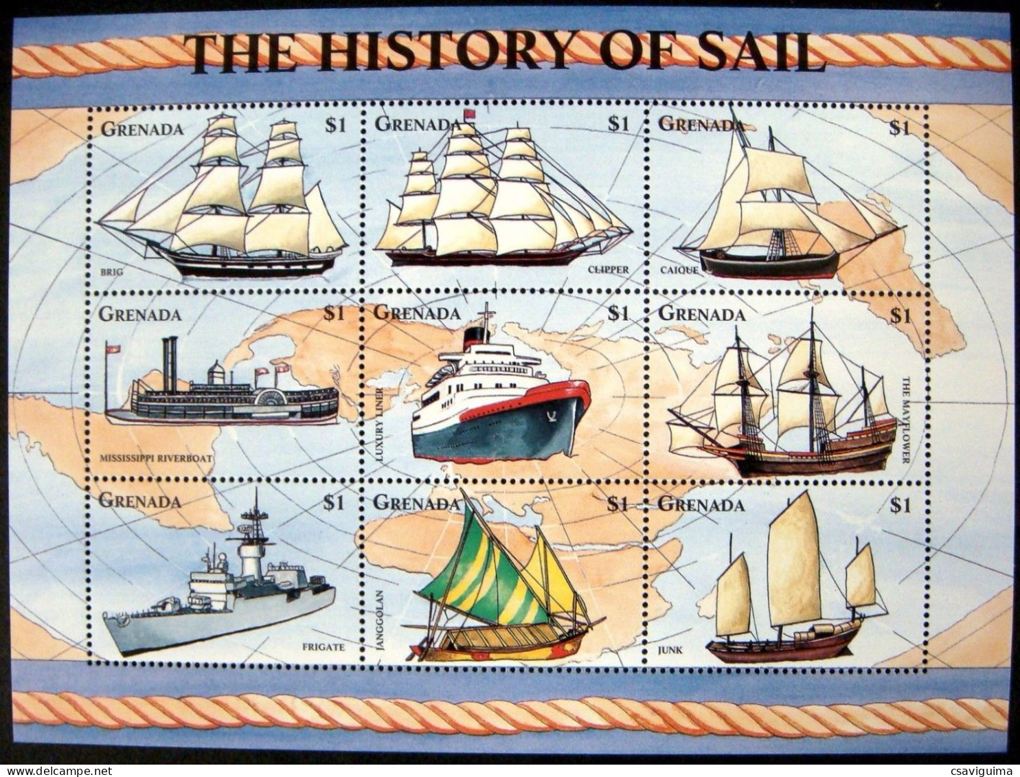 Grenada - 1998 - The History Of Sail  - Yv 3176/84 - Marittimi