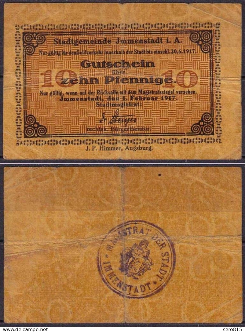 Bayern - Immenstadt 10 Pfennig  Notgeld 1917 Magistrat-Stempel (ca915 - Sonstige & Ohne Zuordnung