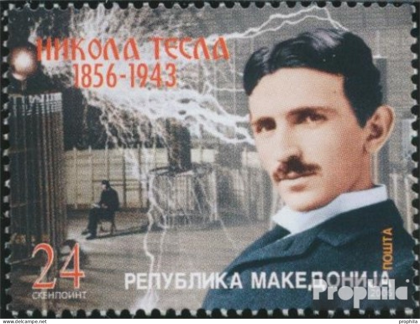 Makedonien 394 (kompl.Ausg.) Postfrisch 2006 Nikola Tesla - Macedonië