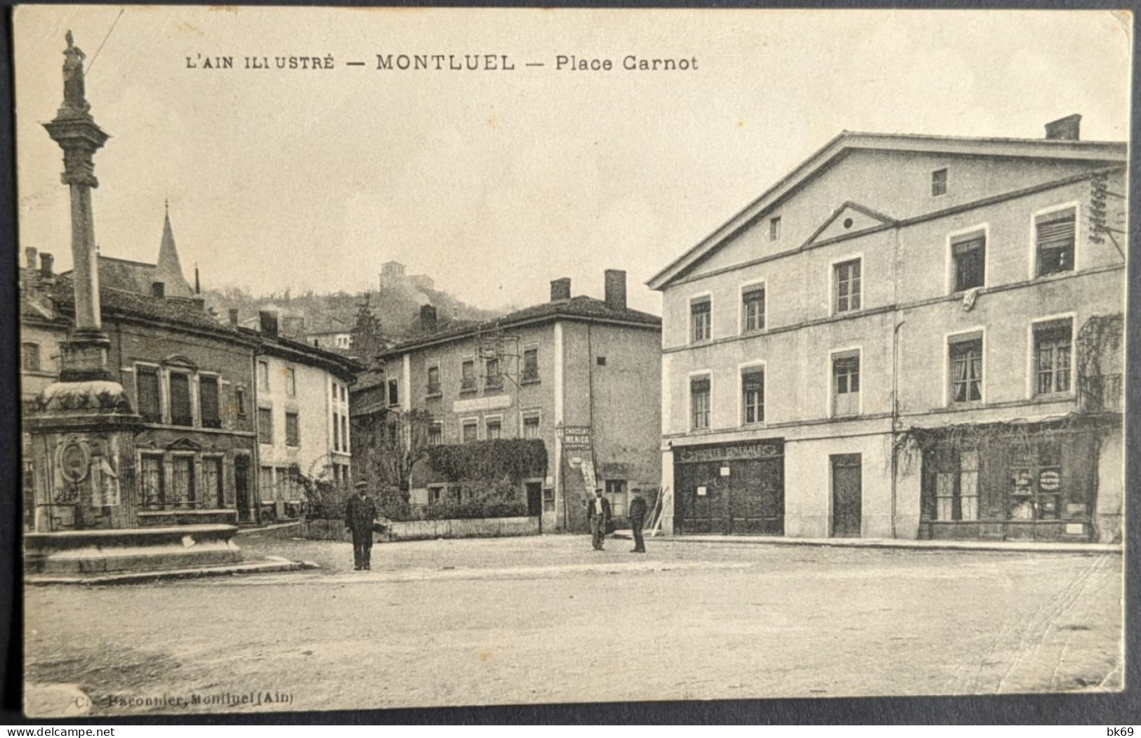 Montluel Place Carnot & Tampon 113eme D'Infanterie Vaguemestre En FM - Montluel