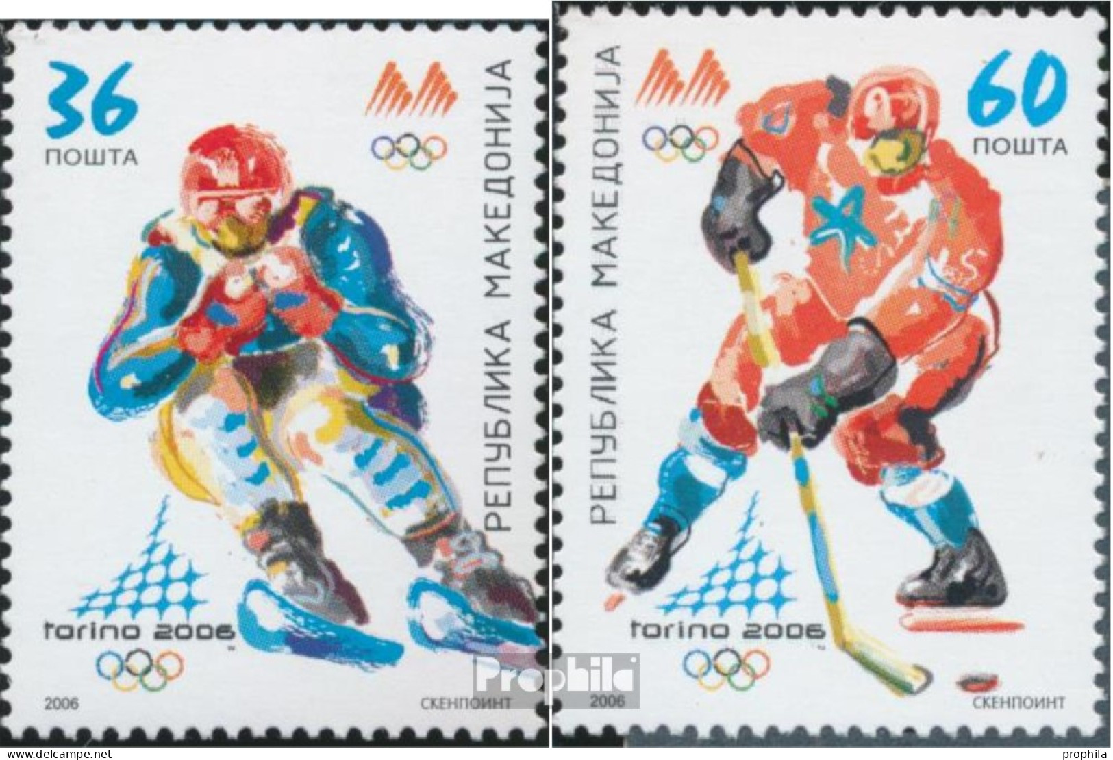 Makedonien 377-378 (kompl.Ausg.) Postfrisch 2006 Olympische Winterspiele06 Turin - Macedonia