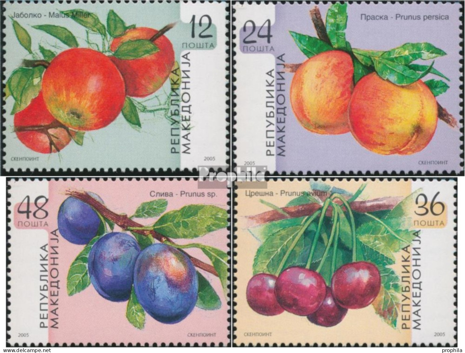 Makedonien 360-363 (kompl.Ausg.) Postfrisch 2005 Obstsorten - Macedonië