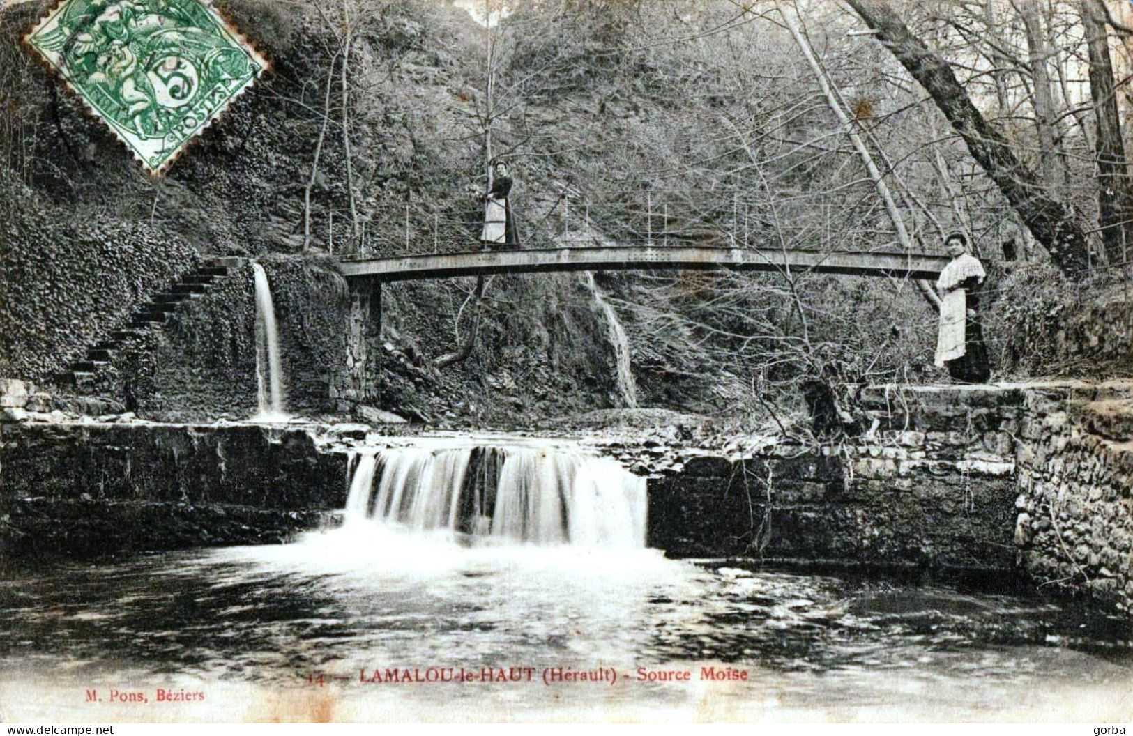 *CPA  - 34 - LAMALOU LES BAINS - Source Moïse - Animée - Lamalou Les Bains