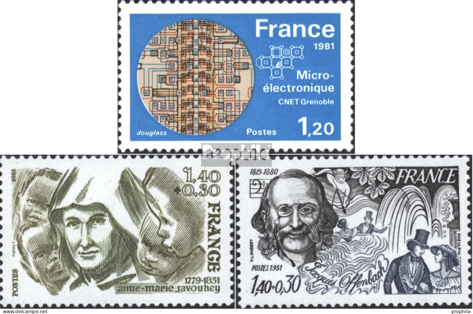 Frankreich 2245,2246,2247 (kompl.Ausg.) Postfrisch 1981 CNET, Javouhey, Offenbach - Unused Stamps