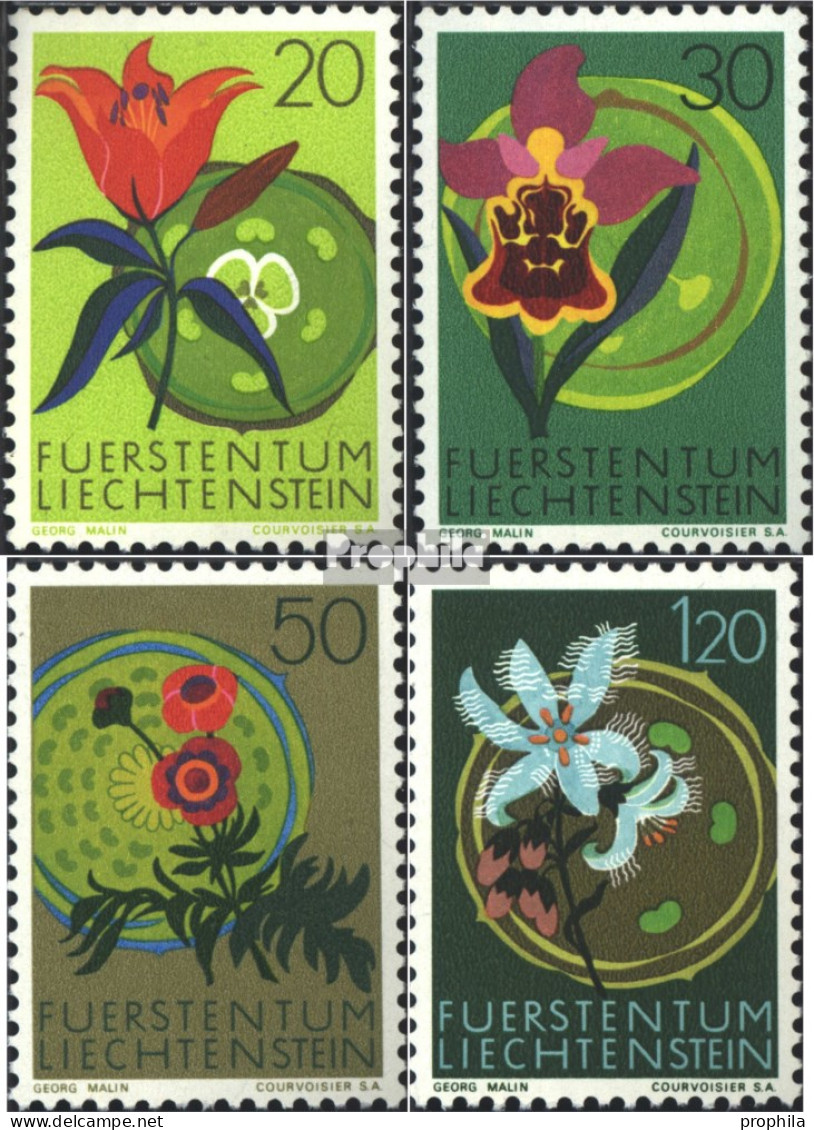 Liechtenstein 521-524 (kompl.Ausg.) Postfrisch 1970 Blumen - Neufs