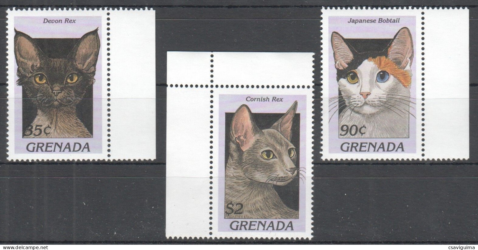 Grenada - 1997 - Domestic Cats  - Yv 2932/34 - Katten
