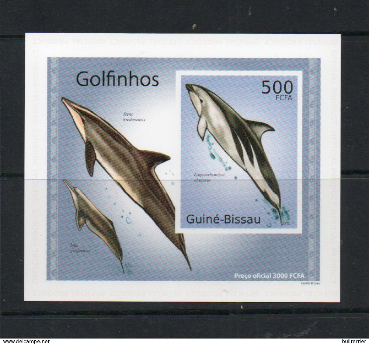 DOLPHINS - GUINEA BISSAU - LAGEENORHYNCHUS OBSCURUS PROOF CARD UNUSED  - Dolphins