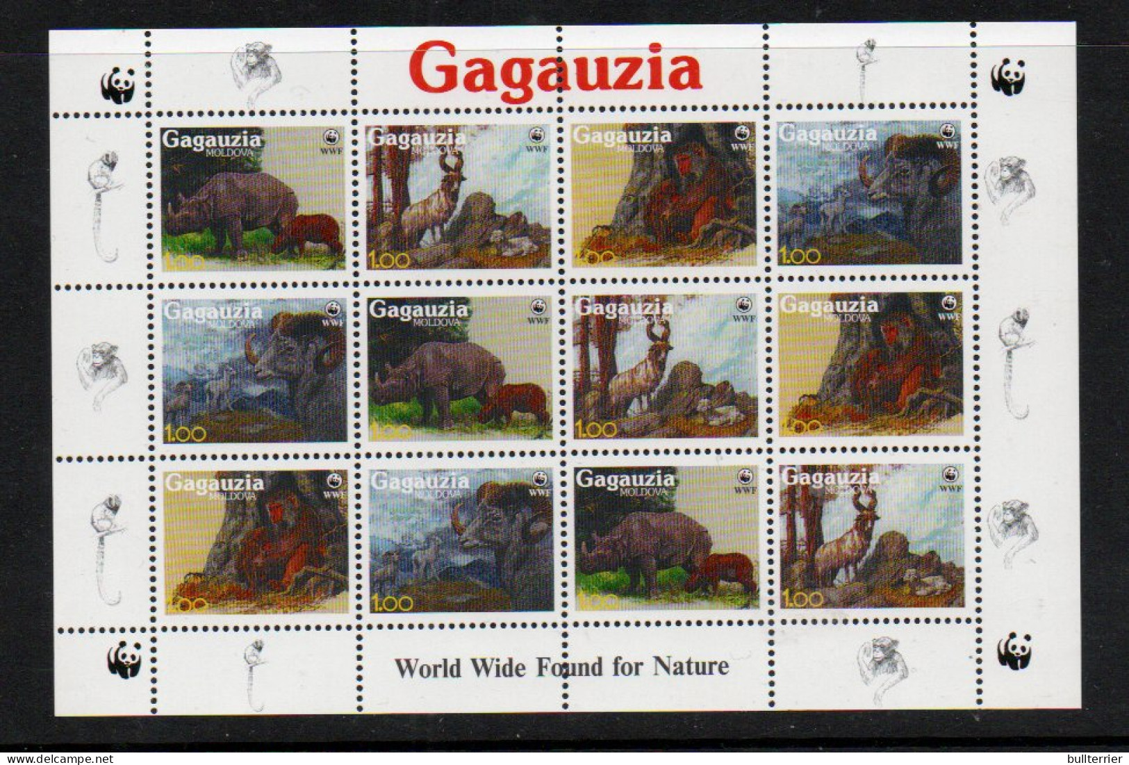 MOLDOVA  LOCALS  - GAGAUZIA - WWF SET OF 4 IN SHETELET OF 12  MINT NEVER HINGED - Moldavië