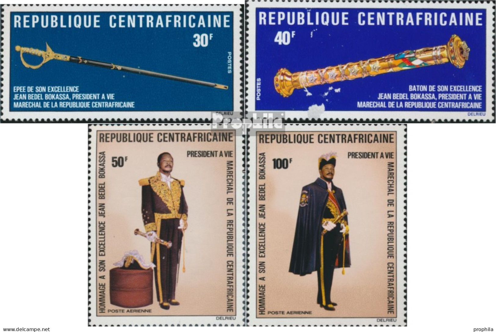 Zentralafrikanische Republik 367-370 (kompl.Ausg.) Postfrisch 1975 Präsident Bokassa - Zentralafrik. Republik