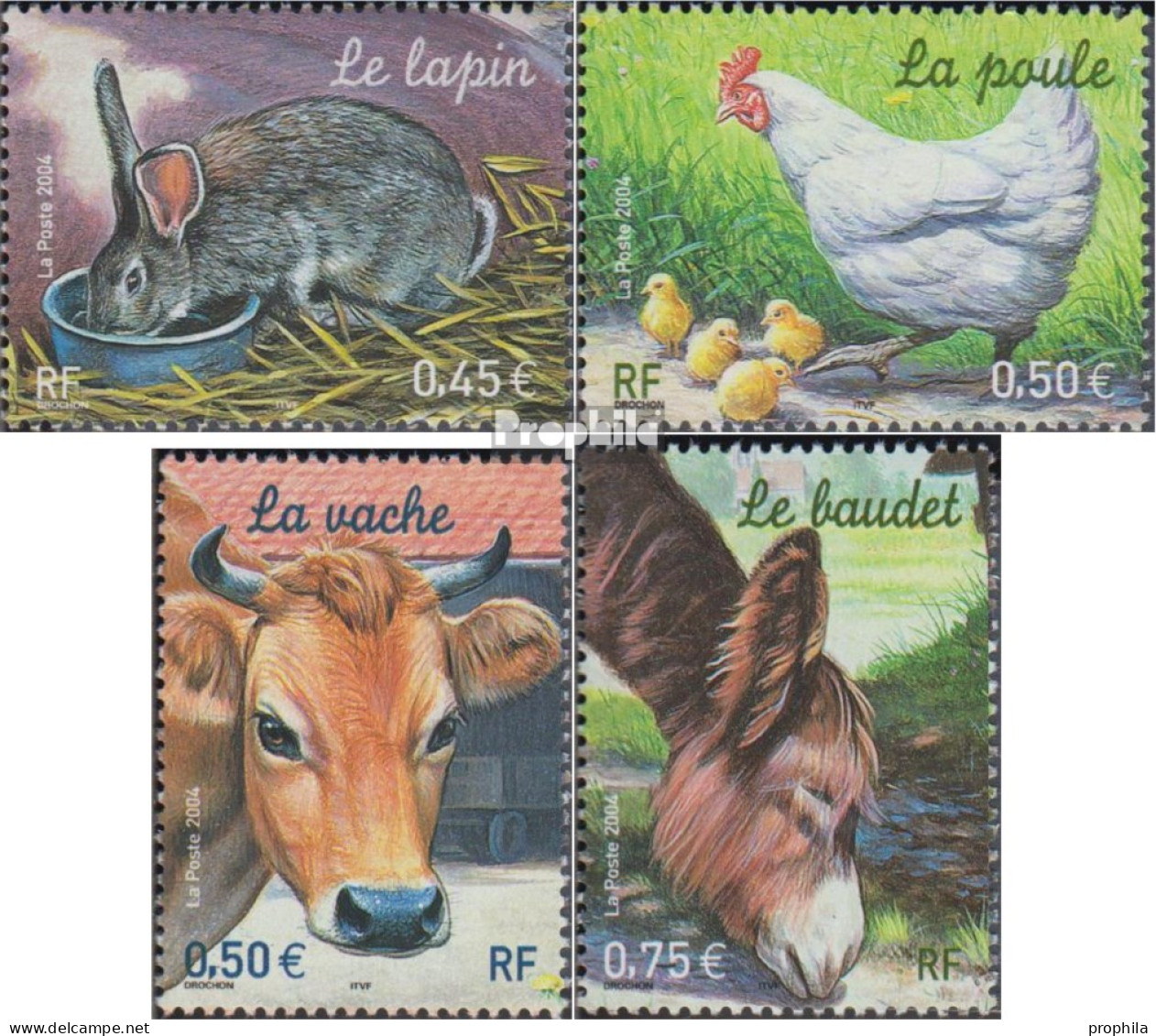 Frankreich 3805-3808 (kompl.Ausg.) Postfrisch 2004 Tiere Auf Dem Bauernhof - Neufs