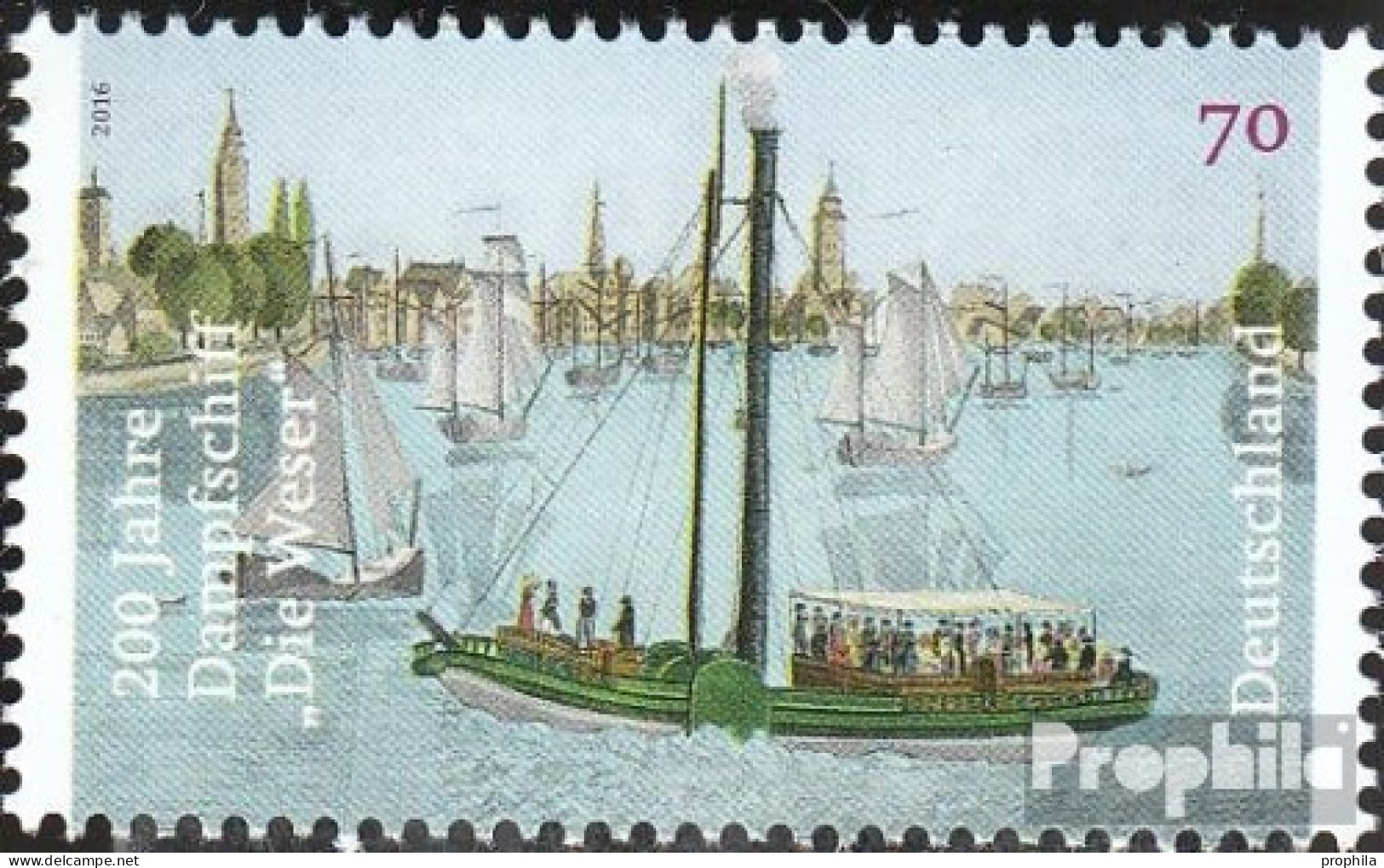 BRD 3273 (kompl.Ausg.) Postfrisch 2016 Dampfschiff Weser - Unused Stamps