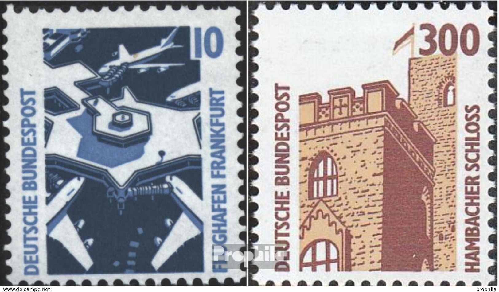 BRD 1347A R I-1348A R I Mit Zählnummer (kompl.Ausg.) Postfrisch 1988 Sehenswürdigkeiten - Unused Stamps