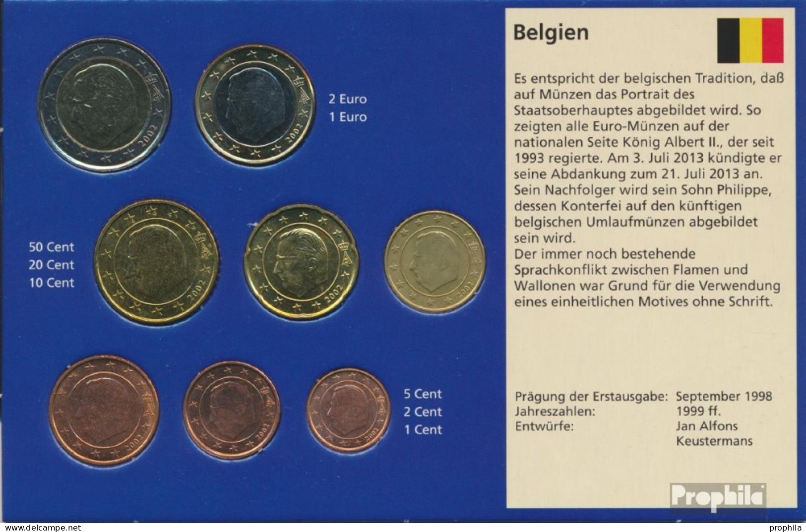 Belgien 2002 Stgl./unzirkuliert Kursmünzensatz 2002 Euro Erstausgabe - Bélgica