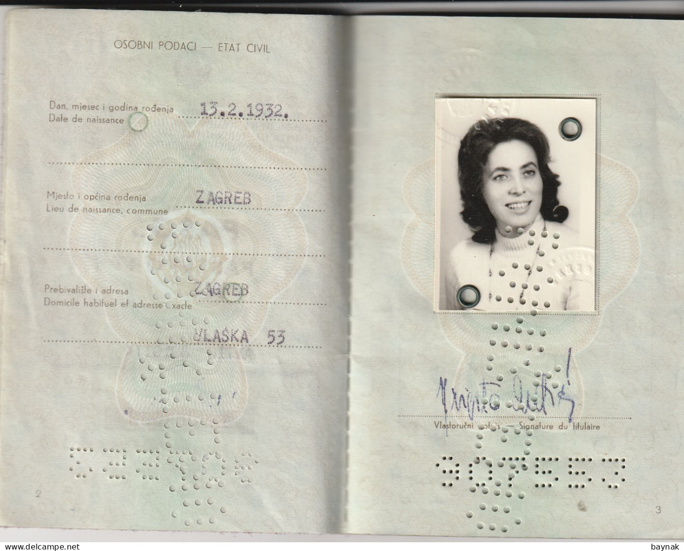 P304 -   SFR YUGOSLAVIA   --  PASSPORT    -  LADY  - 1973  --  VISA:  SPAIN - Documentos Históricos