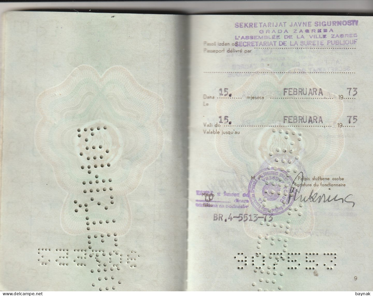 P304 -   SFR YUGOSLAVIA   --  PASSPORT    -  LADY  - 1973  --  VISA:  SPAIN - Historische Dokumente