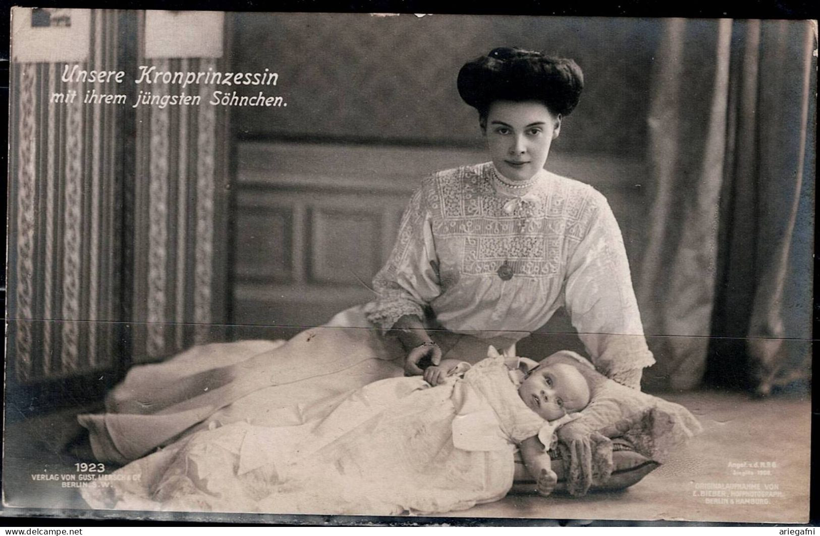 FRANCE 1923 POSTCARD OUR CROWN PRINCESS WITH HER YOUNGEST SON VF!! - Altri & Non Classificati