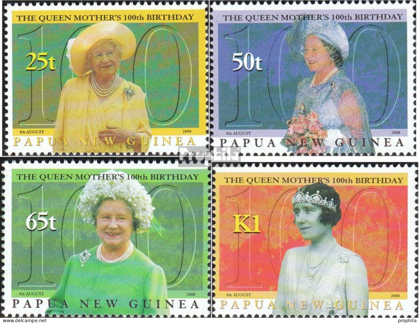 Papua-Neuguinea 890-893 (kompl.Ausg.) Postfrisch 2000 Elisabeth - Papouasie-Nouvelle-Guinée