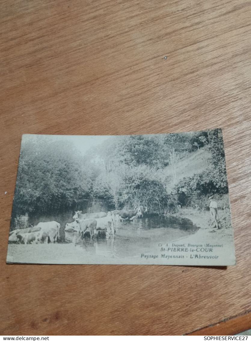 559 //  ST PIERRE LA COUR / PAYSAGE MAYENNAIS - L'ABREUVOIR / CARTE POSTALE PUBLICITAIRE ASSURANCES "L'ABEILLE" - Autres & Non Classés