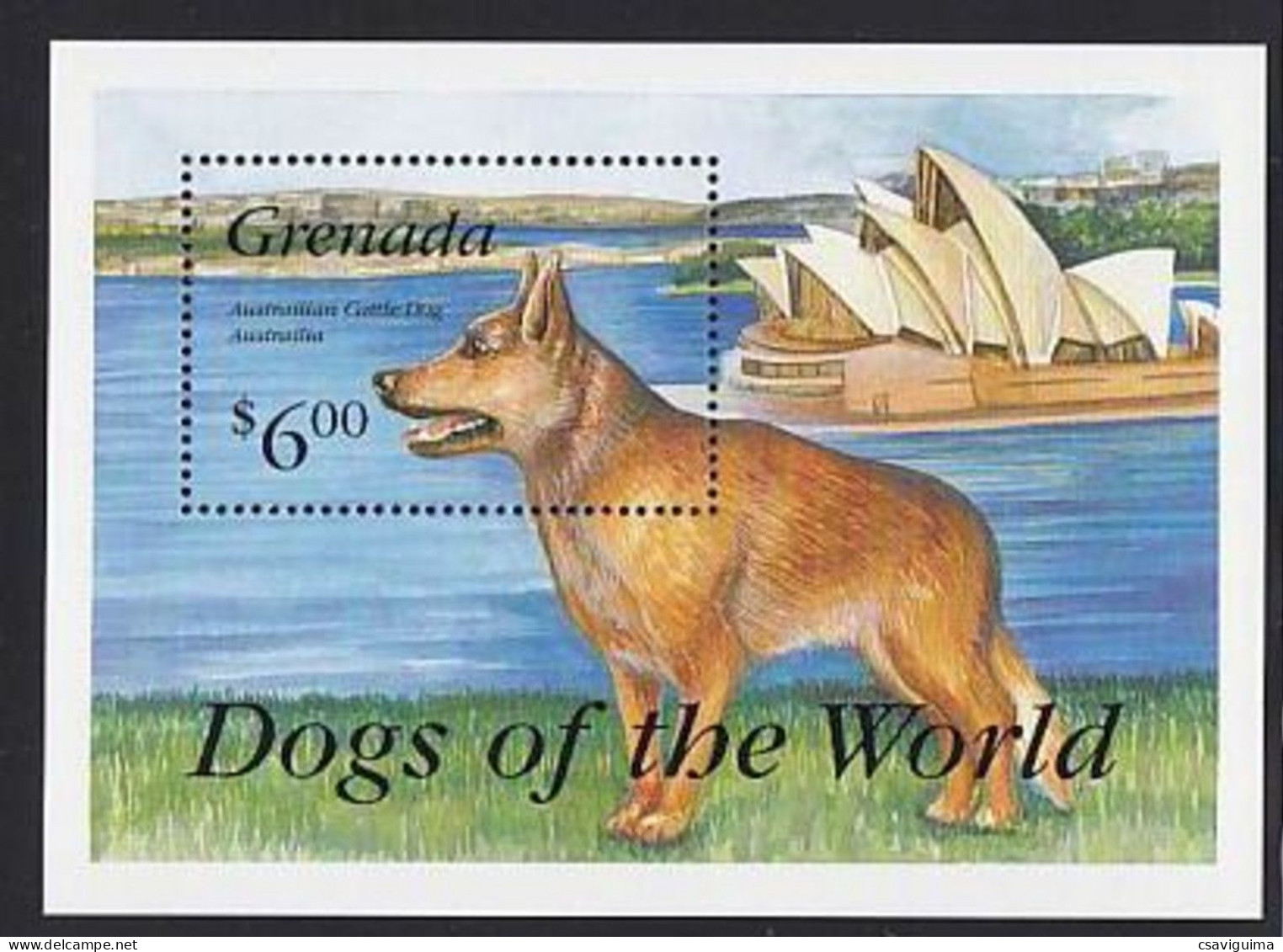 Grenada - 1993 - Dog: Austrailean Cattle - Yv Bf 318 - Hunde