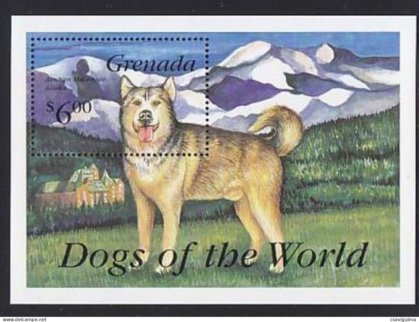 Grenada - 1993 - Dog: Alaskan Malamute - Yv Bf 311 - Hunde