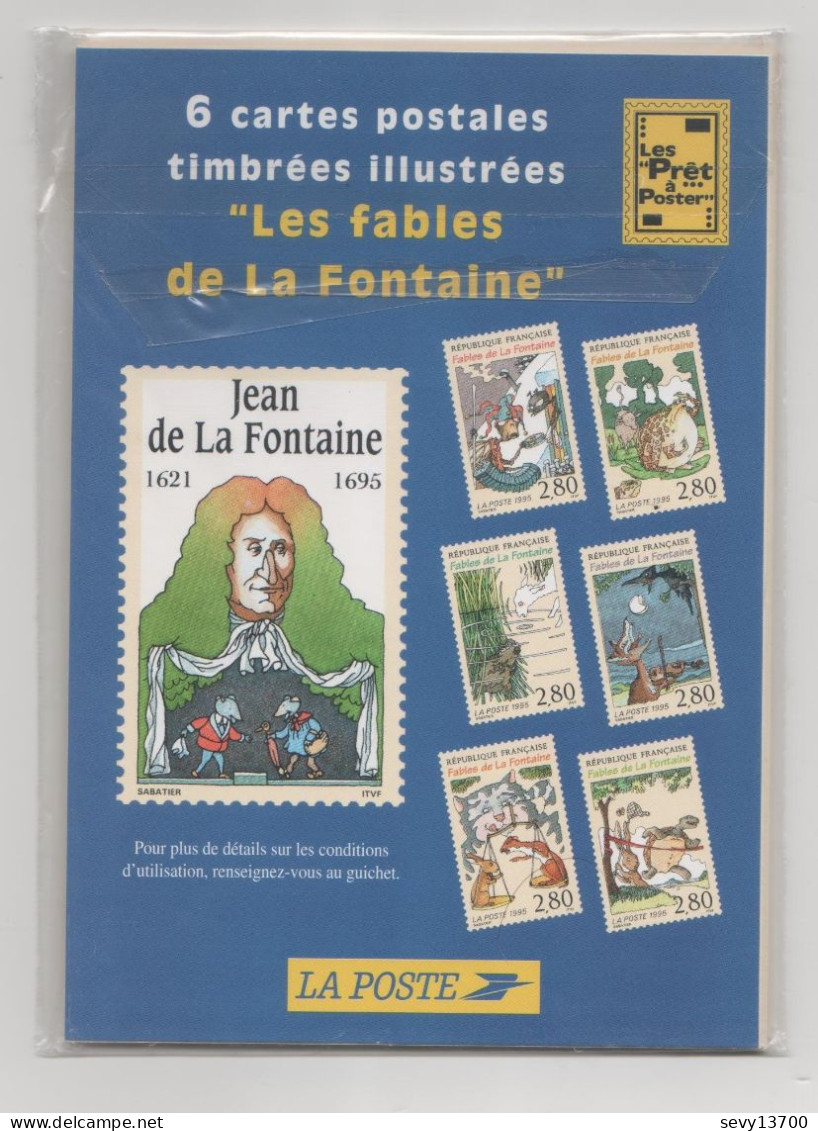 France Année 1995 6 Cartes Postales Illustrées Prêts à Poster Les Fables De La Fontaine (Sous Blister) - Prêts-à-poster:  Autres (1995-...)