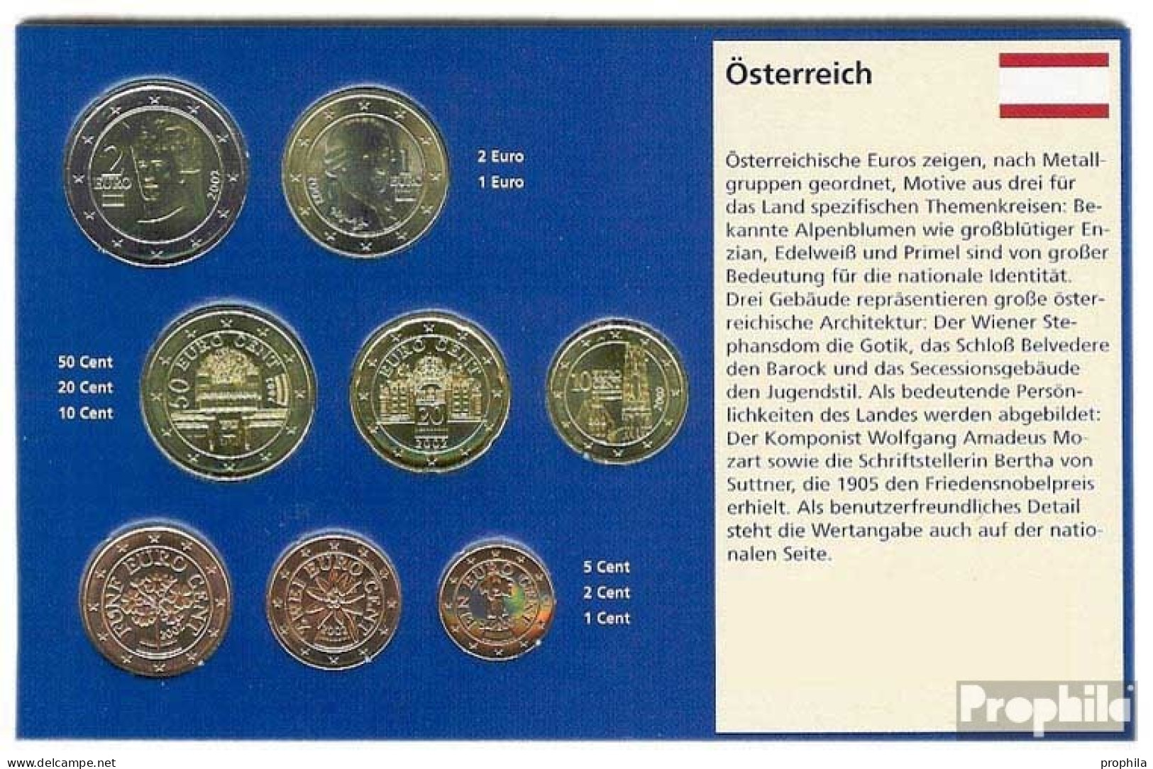 Österreich Stgl./unzirkuliert Kursmünzensatz Stgl./unzirkuliert Ab 2002 EURO-Komplettausgabe - Autriche