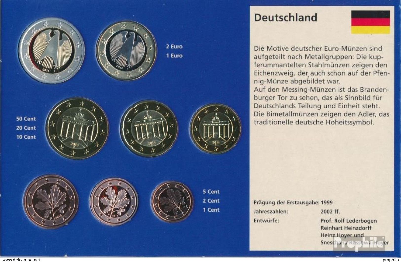 BRD 2014 Stgl./unzirkuliert Kursmünzensatz Gemischte Buchstaben 2014 Euro Nachauflage - Germany