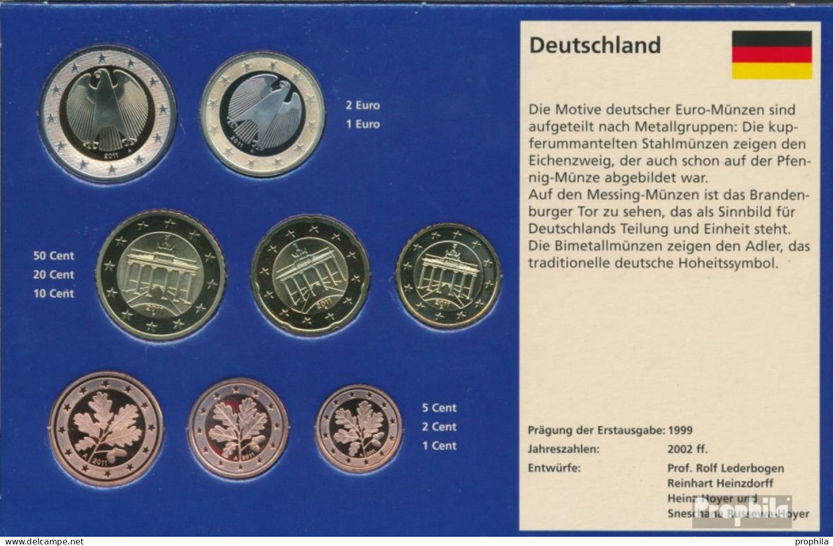 BRD 2011 Stgl./unzirkuliert Kursmünzensatz Gemischte Buchstaben 2011 Euro Nachauflage - Allemagne