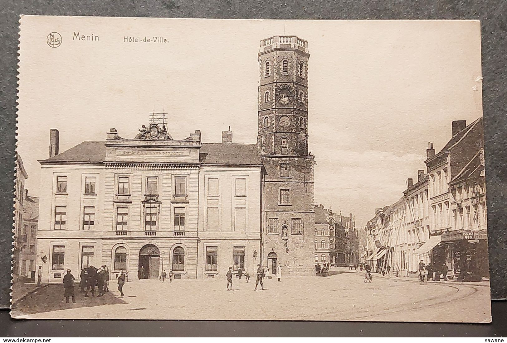 2 CARTES BELGIQUE , MENIN , LA RUE DE LILLE , HOTEL DE VILLE , LOT 186 - Menen