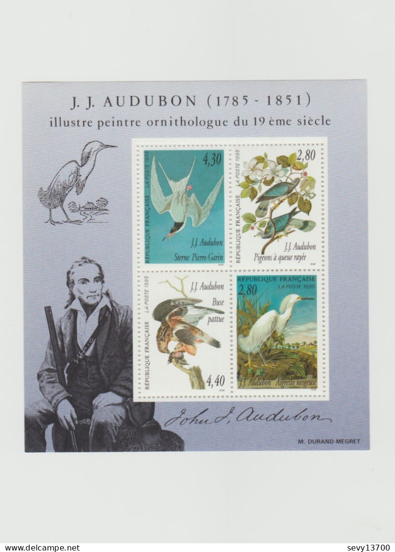 France Année 1995 Bloc Feuillet Yvert Tellier N° BF 18 J.J. Audubon Peintre Ornithologue Du 19 ème Siècle - Ungebraucht