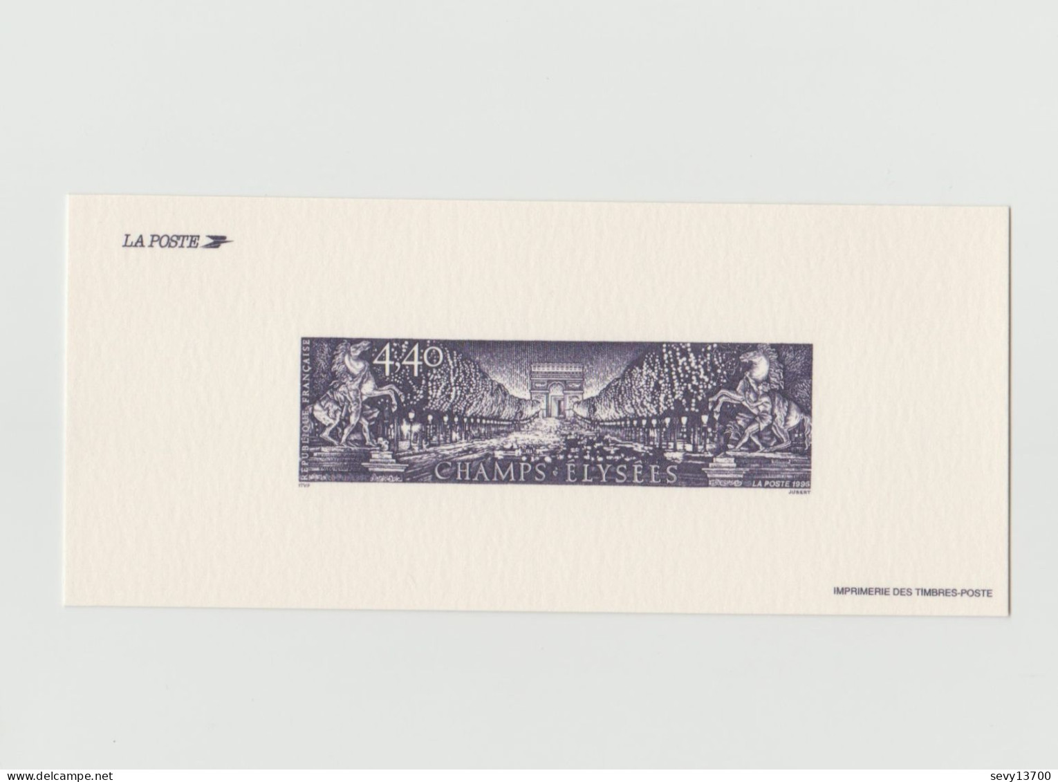 France Année 1995 La Poste Epreuve Du Timbre Champs Elysées - Imprimerie Des Timbres Poste - Prove D'artista