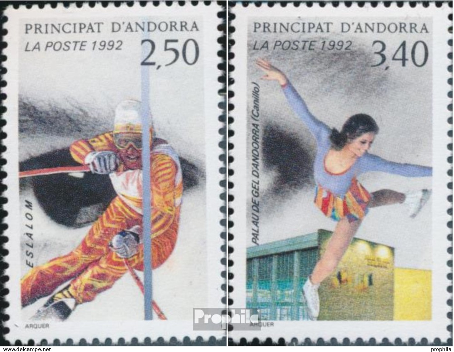 Andorra - Französische Post 434-435 (kompl.Ausg.) Postfrisch 1992 Winterspiele - Ungebraucht