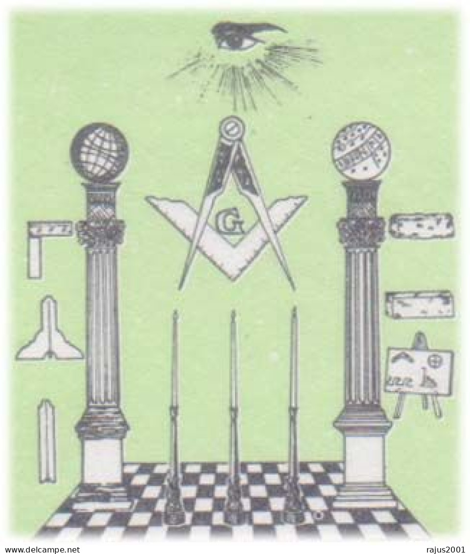 Hourglass, Time Measurement, Beehive, Honeybee, Seeing Eye, Nilad Masonic Lodge Freemasonry True Masonic Philippines FDC - Francmasonería