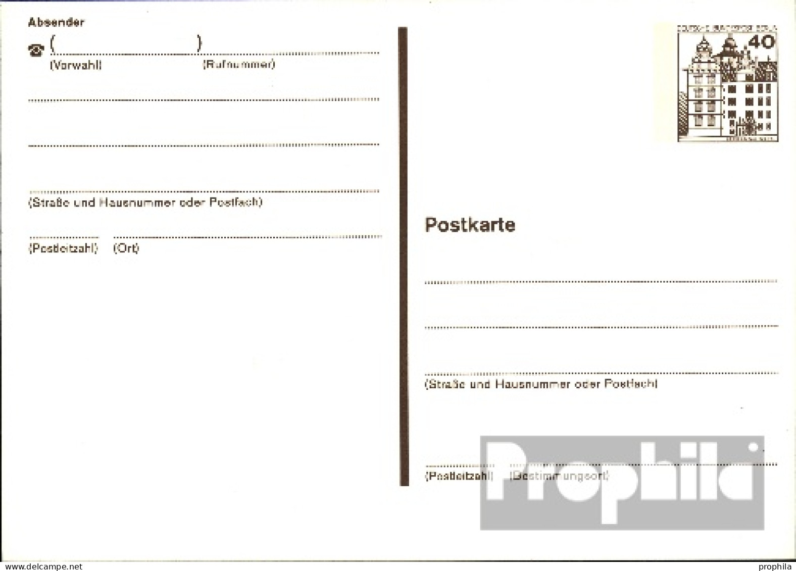 Berlin (West) P121II Amtliche Postkarte Gefälligkeitsgestempelt Gebraucht 1982 Burgen U. Schlösser - Sonstige & Ohne Zuordnung