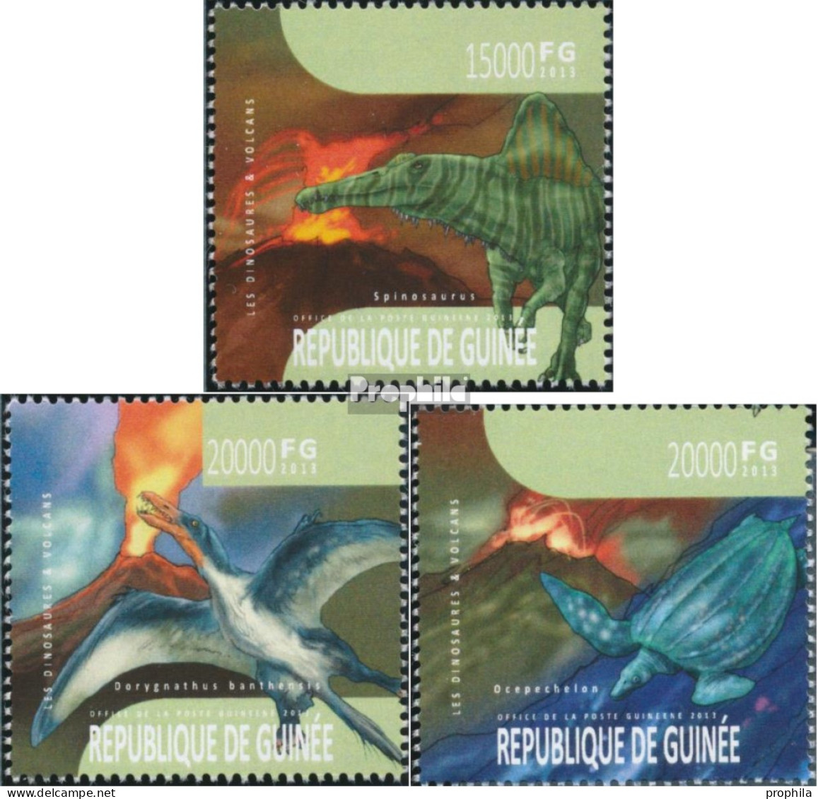 Guinea 9966-9968 (kompl. Ausgabe) Postfrisch 2013 Dinosaurier - Guinea (1958-...)