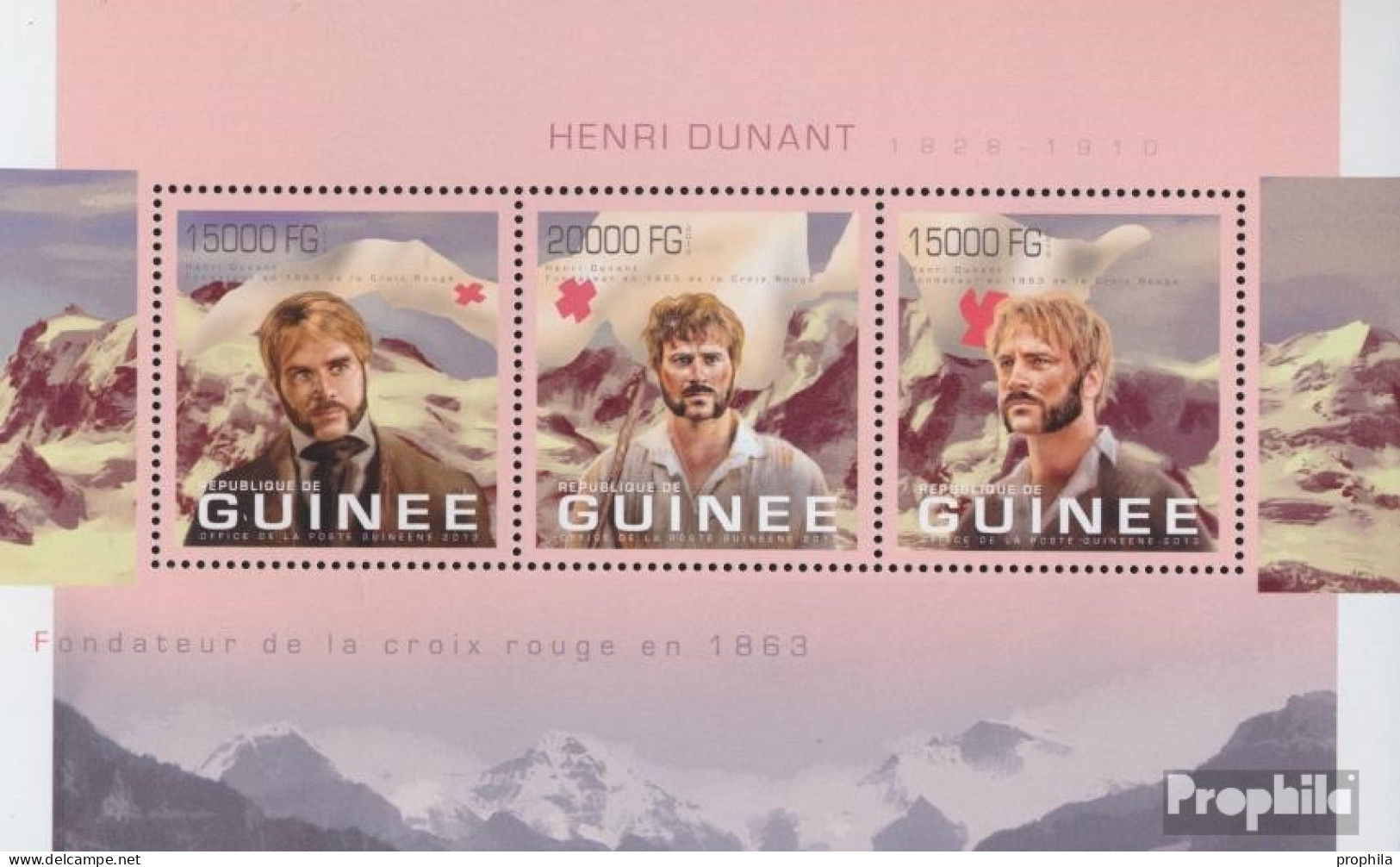 Guinea 9882-9884 Kleinbogen (kompl. Ausgabe) Postfrisch 2013 Henri Dunant - Guinea (1958-...)