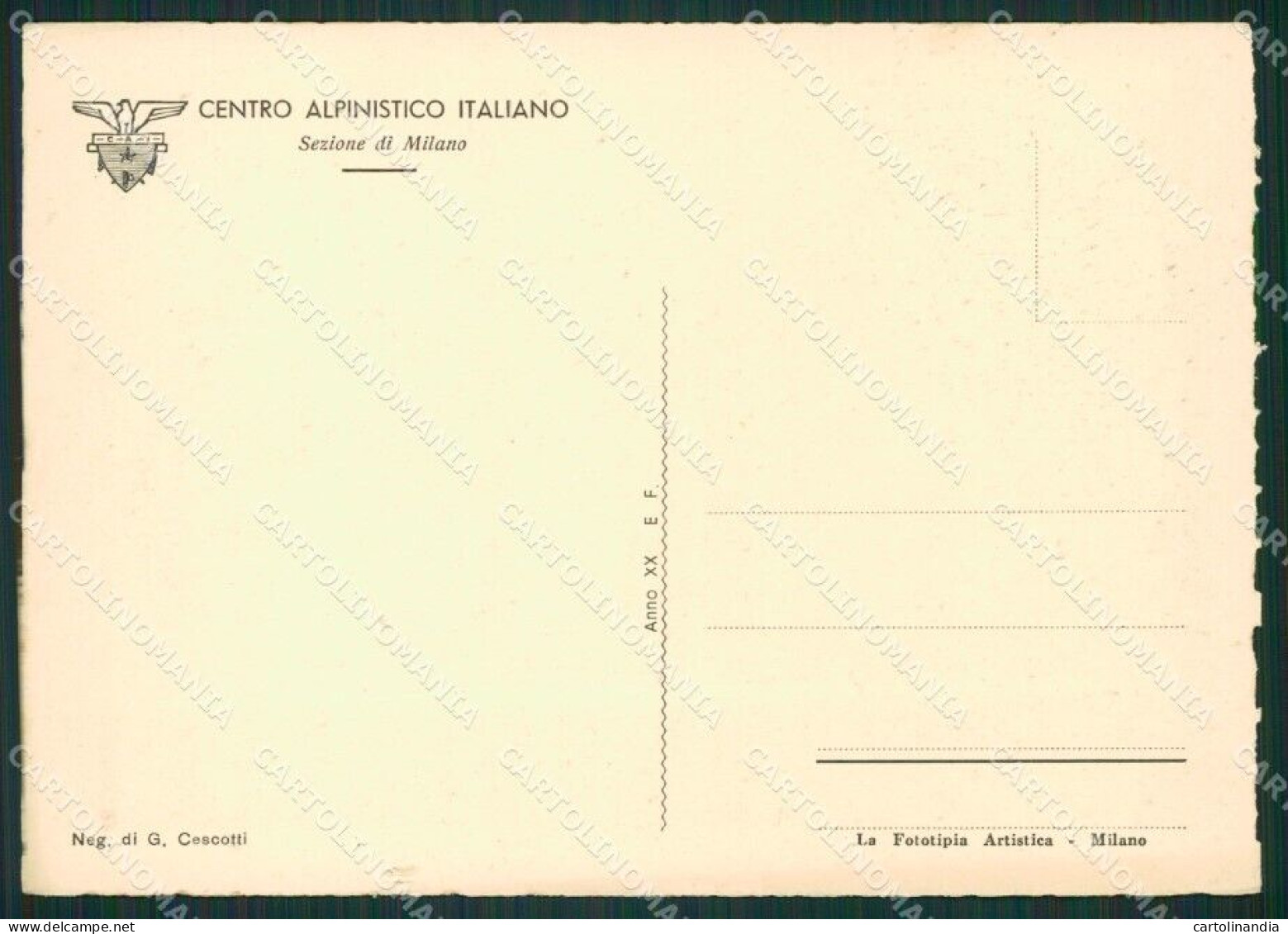 Lecco Mandello Lario Rifugio Bietti Cai FG Cartolina ZK0633 - Lecco