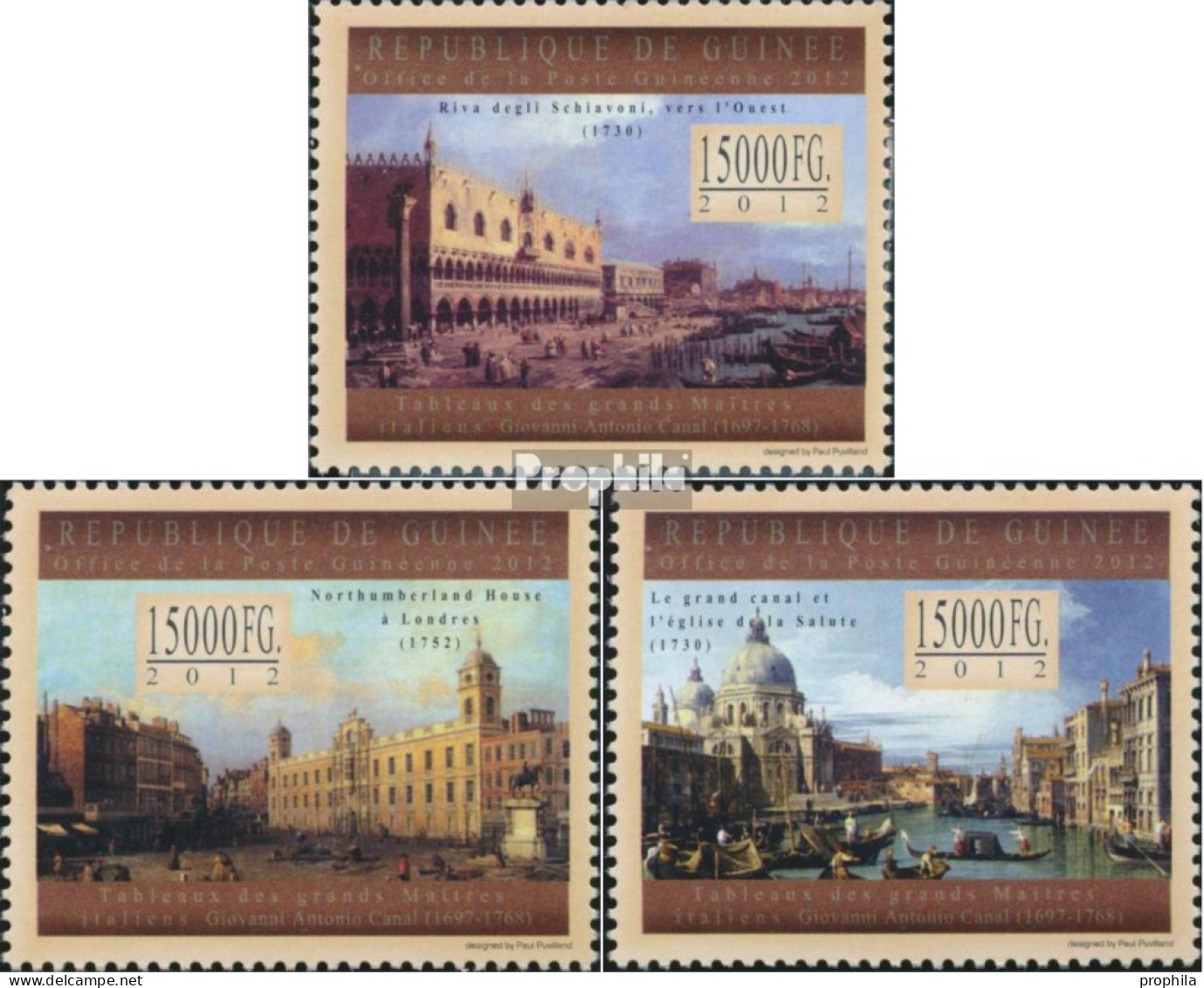 Guinea 9460-9462 (kompl. Ausgabe) Postfrisch 2012 Gemälde Italienischer Meister - Guinea (1958-...)