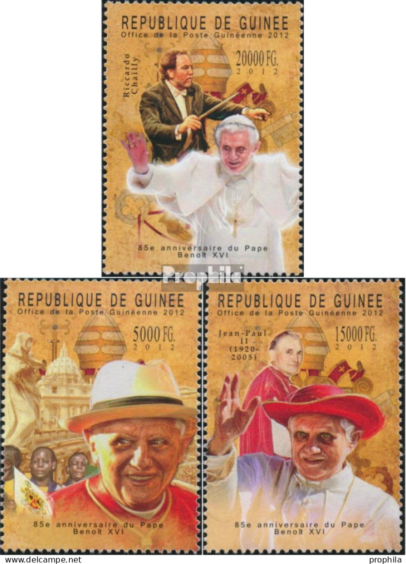 Guinea 9372-9374 (kompl. Ausgabe) Postfrisch 2012 Papst Benedikt XVI. - Guinea (1958-...)