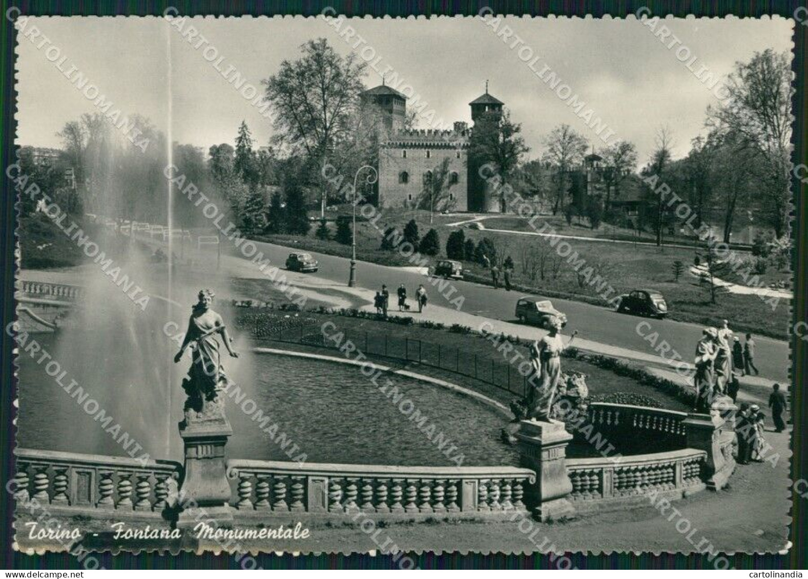 Torino Città Fontana Monumentale FG Foto Cartolina KB5472 - Altri & Non Classificati