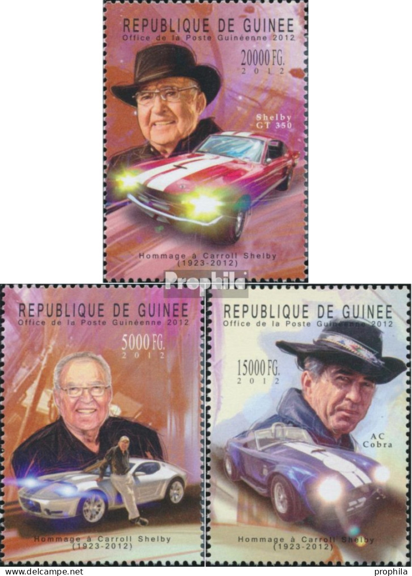 Guinea 9356-9358 (kompl. Ausgabe) Postfrisch 2012 Caroll Shelby (1923-2012) - Guinea (1958-...)