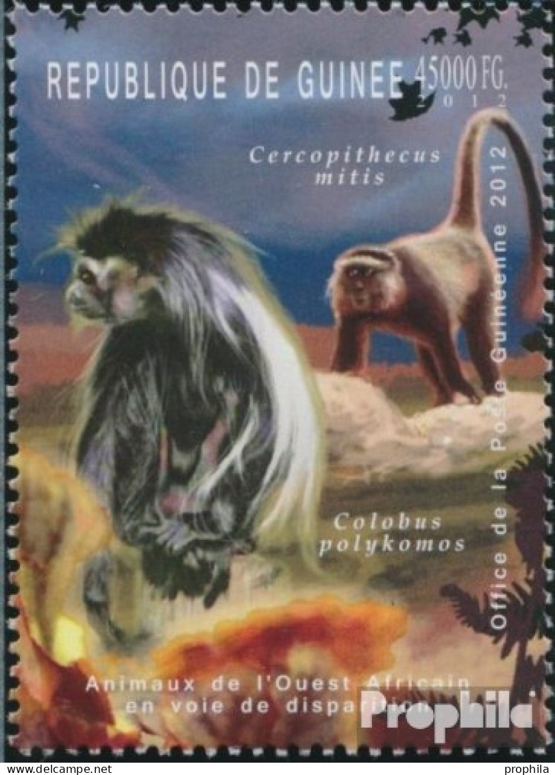 Guinea 9194 (kompl. Ausgabe) Postfrisch 2012 Gefährdete Tiere Westafrikas - Guinea (1958-...)