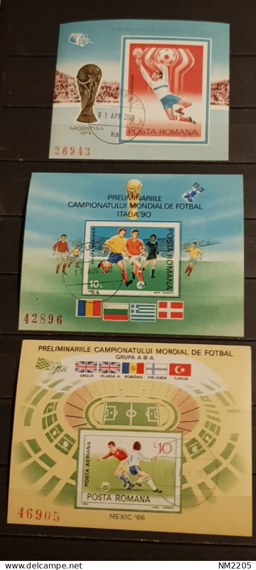 SOCCER ROMANIA OLYMPIAD &SOCCER 9 BLOCKS IMPERFORED CTO-USED - Otros & Sin Clasificación