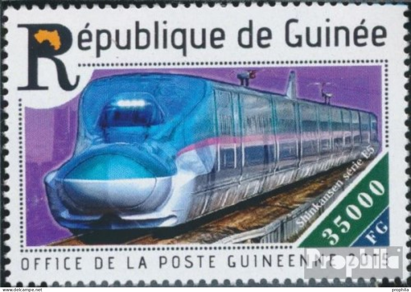 Guinea 11067 (kompl. Ausgabe) Postfrisch 2015 Hochgeschwindigkeitszüge - Guinea (1958-...)