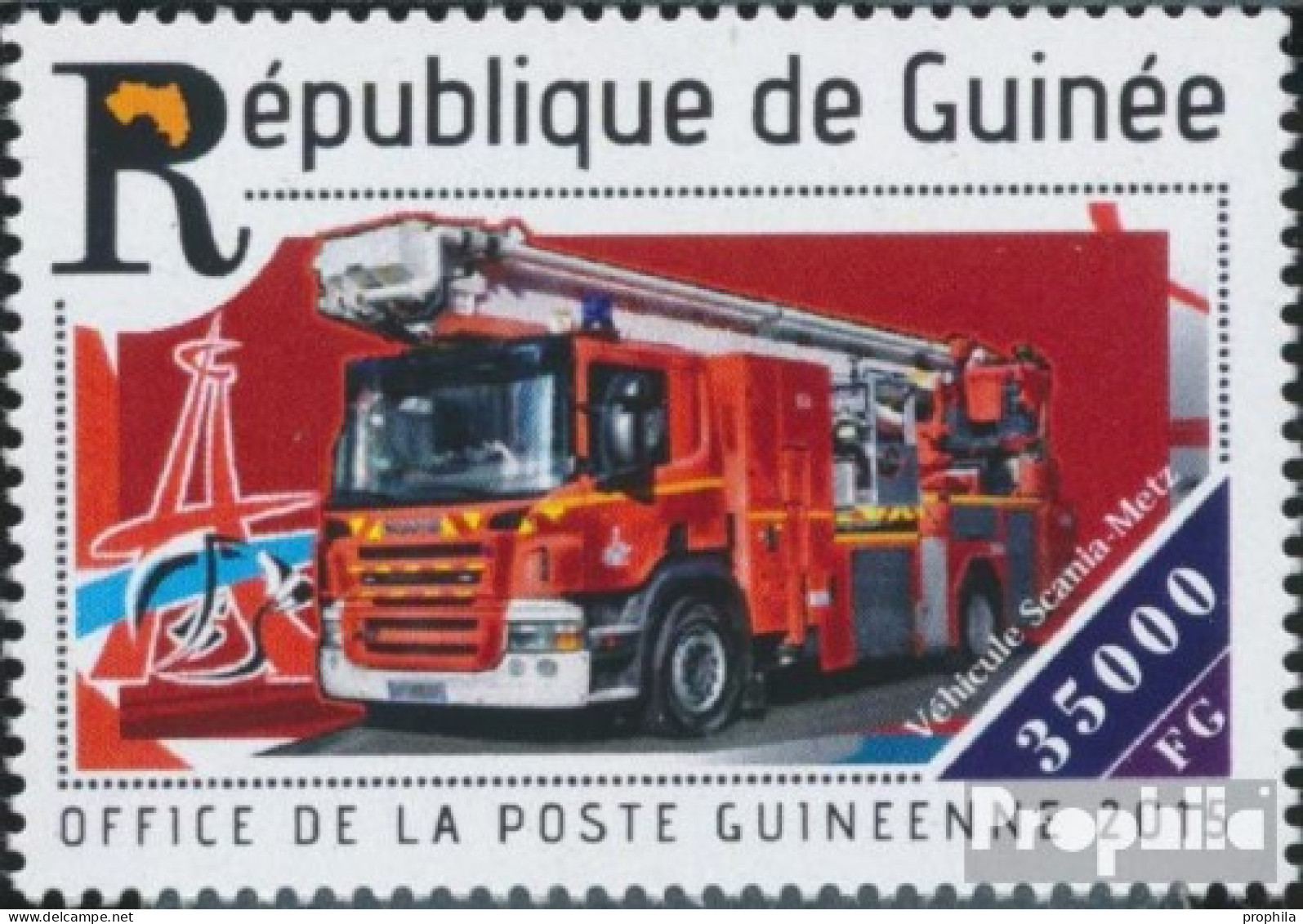 Guinea 11062 (kompl. Ausgabe) Postfrisch 2015 Feuerwehrfahrzeuge - Guinée (1958-...)
