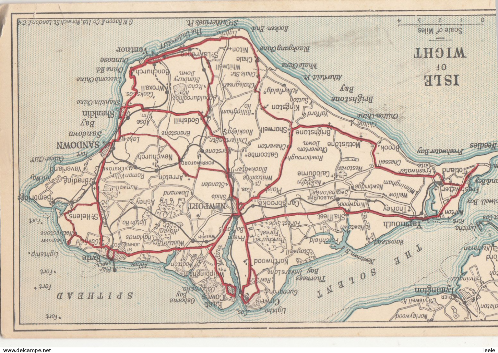 A33. Vintage Postcard. Map Of The Isle Of Wight - Other & Unclassified