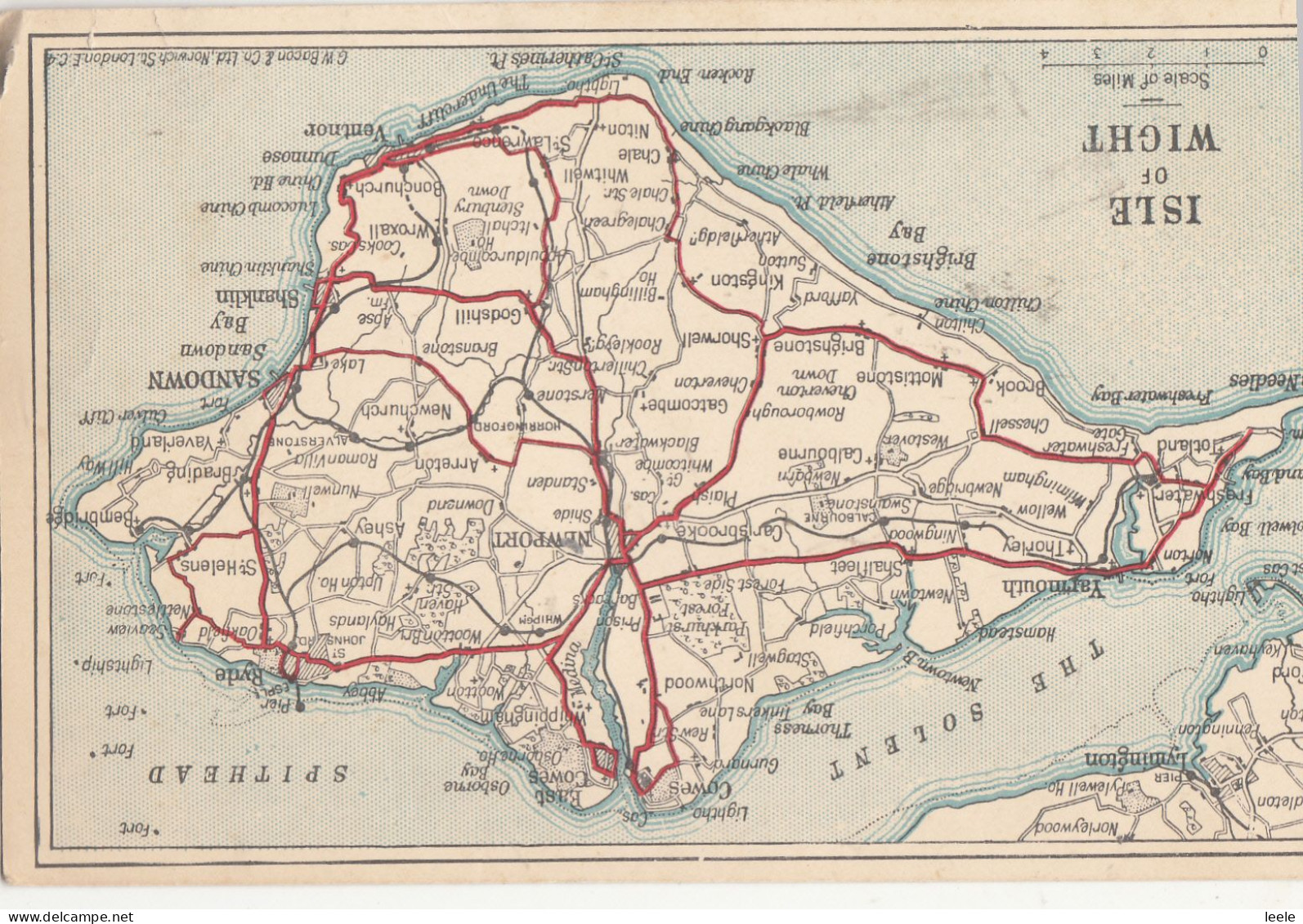 A33. Vintage Postcard. Map Of The Isle Of Wight - Andere & Zonder Classificatie