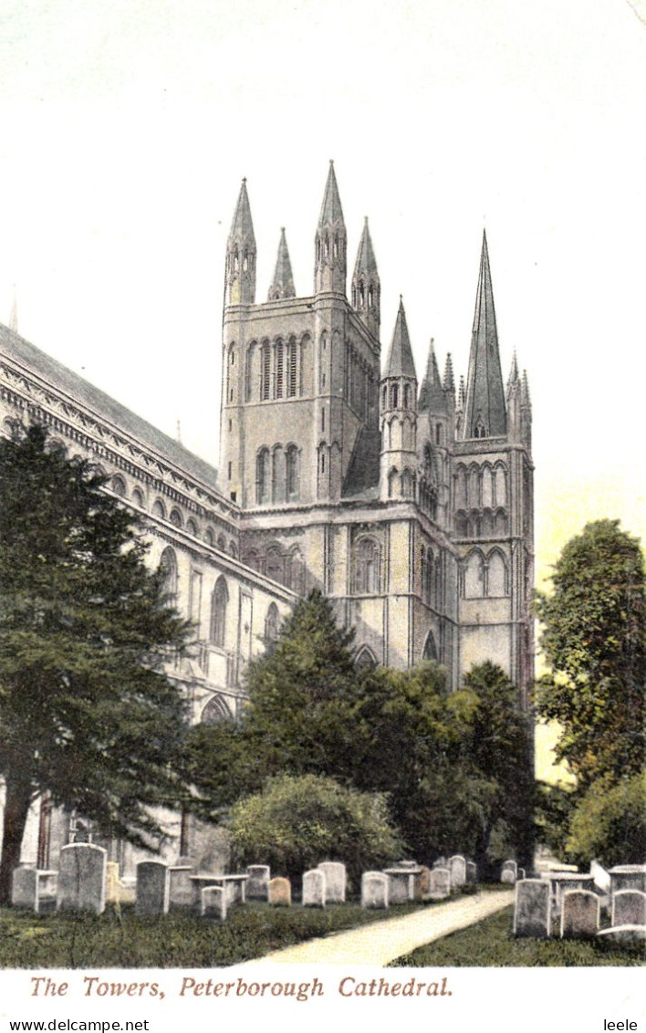 A63.Vintage Postcard.The Towers,Peterborough Cathedral - Other & Unclassified